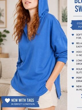 Blue Hooded Sweatshirt